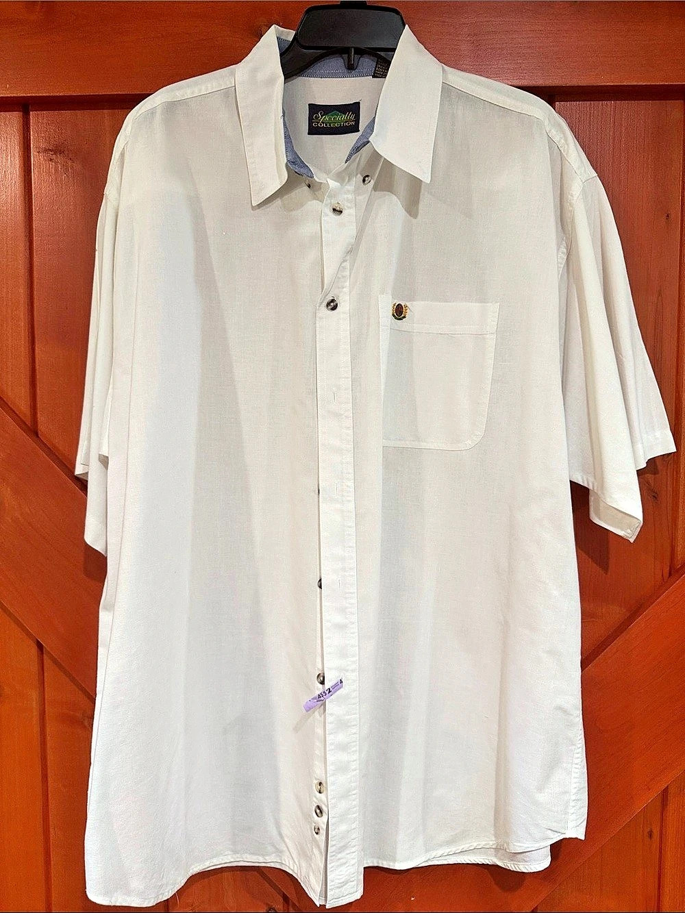 Men's White Short Sleeve Button-Up Specialty Collection